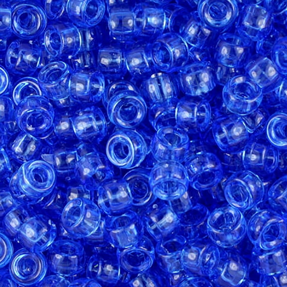 Pony Beads Sapphire Blue Crow Beads 6x9mm Large Hole Made in USA