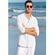 thumbnail image 1 of Camisa de lino para hombre, camisa de verano, camisa casual de corte regular para hombre, 1 of 4