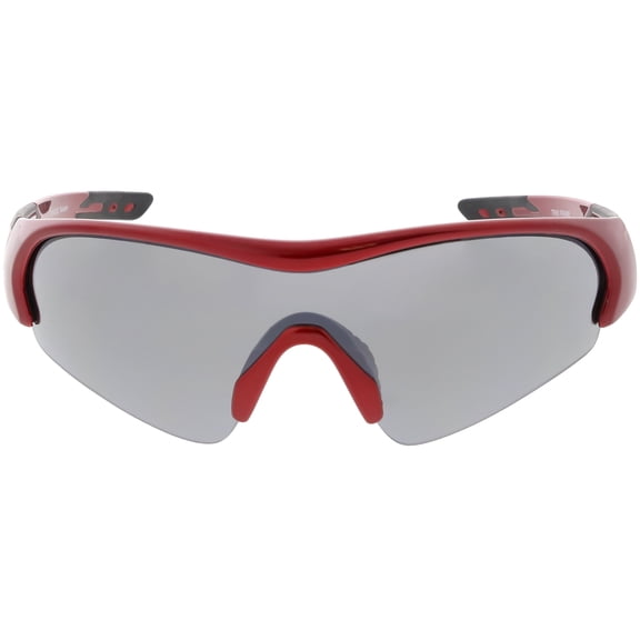 TR-90 Wrap Semi Rimless Sports Sunglasses Neutral Colored Lens 73mm (Red / Smoke)