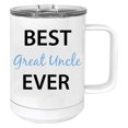 thumbnail image 1 of Best Great Uncle Ever Stainless Steel Vacuum Insulated 15 Oz Travel Coffee Mug with Slider Lid, White, 1 of 1