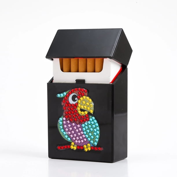 Estuche de cigarrillos para pintura de diamantes DIY, caja de almacenamiento de bordado de diamantes de imitación, artesanía de arte de mosaico de diamantes, regalo hecho a mano