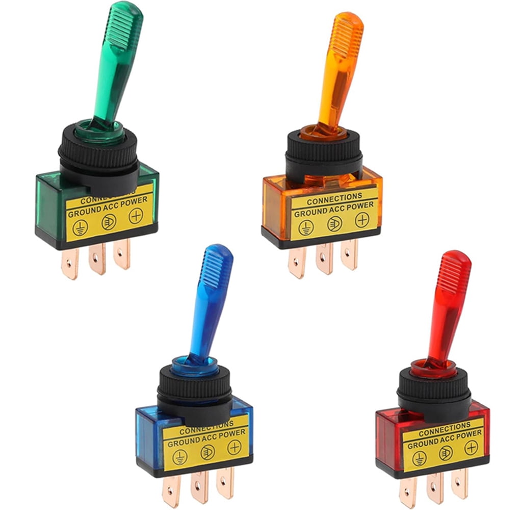 Destyer Lot de 4/lot 4 Pcs Interrupteur à Bascule 12V DC 20A Durable Compatible avec 4 Pcs 12V DC 20A RV 1Ensemble