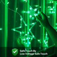 thumbnail image 3 of Cadena de luces navideñas MYGOTO Green Star Icicle de 8.2 pies y 126 LED, 3 of 7