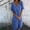 *Blue, variant on ClodeEU Women's Linen Blend V Neck Short Sleeve Midi Dress,Lightweight Casual Loose Fit Summer Dress Blue,Women's Plus L