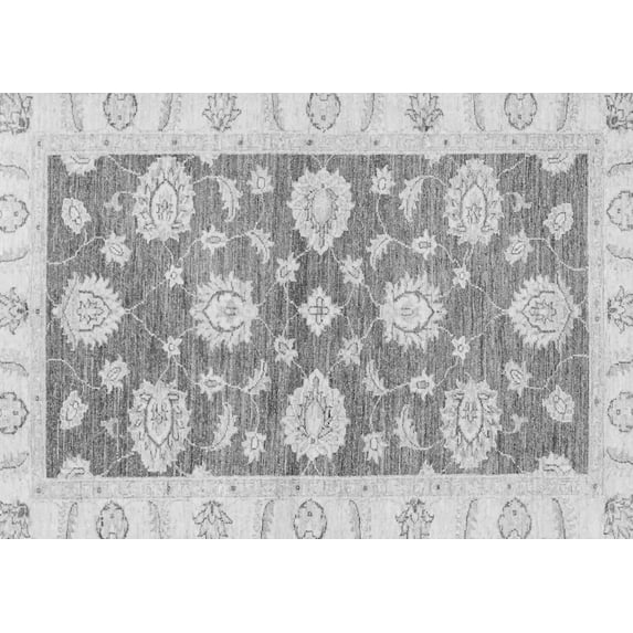 Ahgly Company Indoor Rectangle Oriental Gray Traditional Area Rugs, 6' x 9'