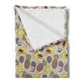 thumbnail image 2 of Vegan Soft Flannel Fleece Throw Blanket, Tropical Fruits Pattern with Papaya Coconut and Pineapple Organic and Fresh Food, Cozy Plush for Indoor and Outdoor Use, 60" x 80", Multicolor, by Ambesonne, 2 of 5