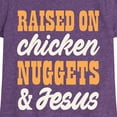 thumbnail image 3 of Instant Message - Raised On Chicken Nuggets And Jesus - Toddler & Youth Girls Short Sleeve Graphic T-Shirt, 3 of 6
