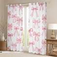 thumbnail image 2 of Homewish Kawaii Bowtie Ribbon Black Out Curtains,Polka Dots Bowknot Curtains Pack of 2 (42x63 Each),Pink White Bedroom Curtains For Girl Kids,Luxury Bedroom Decor, 2 of 6
