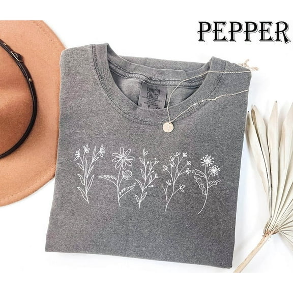 Comfort Colors Wildflower Shirt, Floral Cottagecore Shirt, Botanical Shirt, Flower Shirt, Nature Shirt, Wildflower Tshirt,Wild Flower Shirt