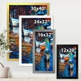 thumbnail image 4 of Boats During Warm Sunset Resting On The Water X 16 in x 32 in Framed Painting Canvas Art Print, by Designart, 4 of 4