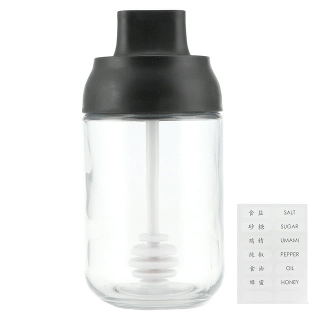Bouteille de Rangement Transparente, Bocal de Rangement en Verre Scellé Bouteille de Rangement Miel Technologie Avancée