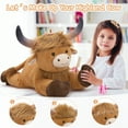 thumbnail image 6 of MorisMos 31.5'' Giant Highland Cow Stuffed Animal Cattle Plush Pillow, 6 of 8