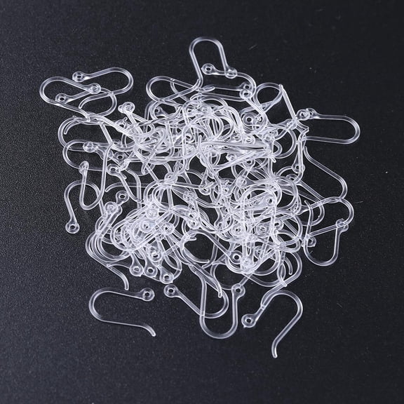 Giaone 100x/Pack Non-Allergic Resin Earring Hook DIY Ear Shape Wire Hooks for Jewelry