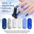 thumbnail image 3 of Set de esmaltes de uñas en gel Beetles White Glitter azul marino x6, 3 of 7