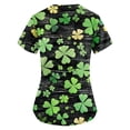 thumbnail image 3 of St.Patricks Day Scrub Tops Women Cute V-Neck Nursing Uniform V Neck Short Sleeve Shamrock Printed Holiday Scrub Working Uniforms, 3 of 4