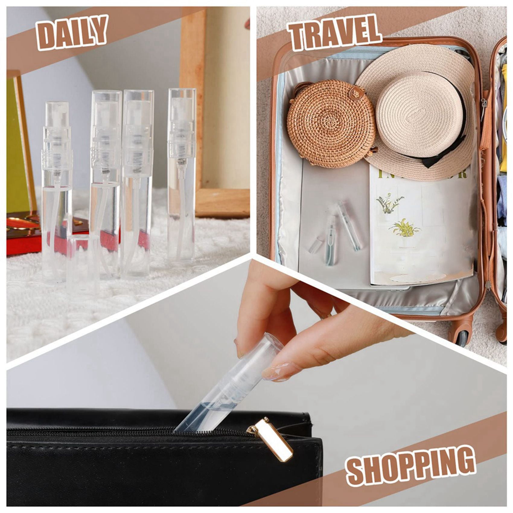120PCS 5Ml Mini Bottle, Mini Clear Plastic Bottle Empty,Fine Mist Refillable Perfume Bottle,Perfume Atomizer