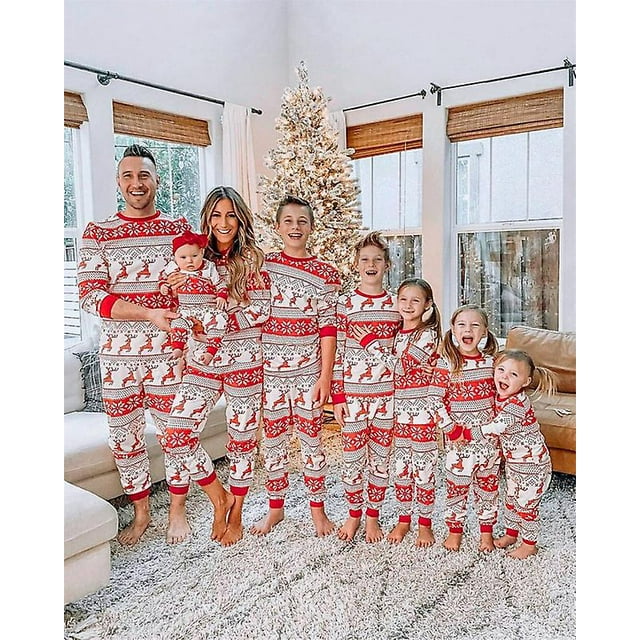 Parent-child Christmas Pajamas Two-piece Set Tops Pants Family Pyjamas