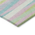 thumbnail image 4 of 5' X 8' Mint Green Pink And Blue Striped Washable Indoor Outdoor Area Rug, 4 of 5