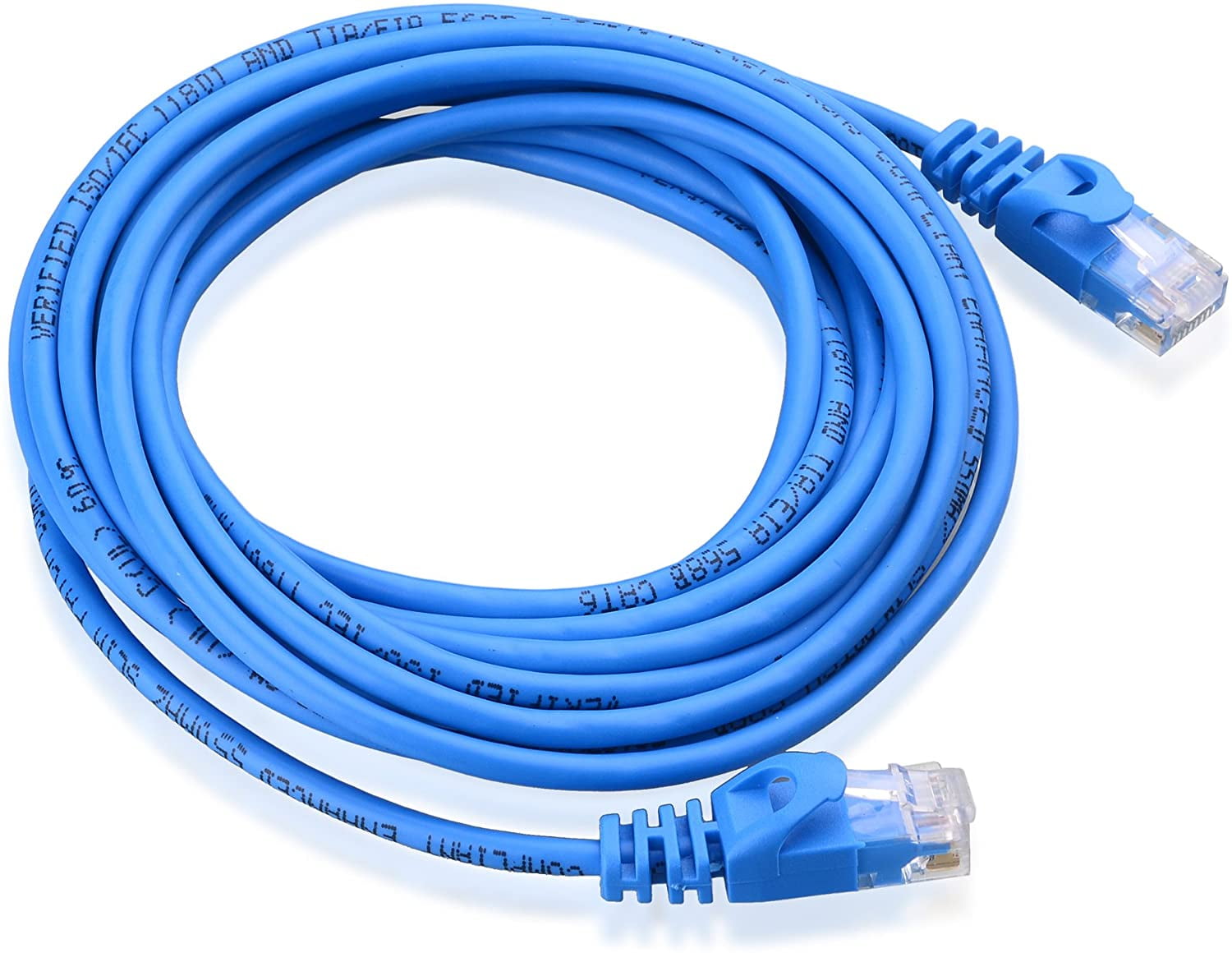 Cable Matters 5-Pack Snagless Short Cat6 Ultra Thin Ethernet Cable (Thin Cat6 Cable) in Blue 7 ft