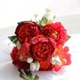 thumbnail image 3 of karymi Five Head Artificial Flower Combination, Hydrangea Peony and Berry Faux Bouquet, Realistic Look Wedding Centerpiece for Home Living Room Mantel Decor Bedroom Decor, 3 of 4