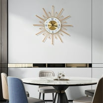 Retro Metal Art Sunburst Clock Mid Century Modern Wall Vintage Clock Decor Living Room Wall Clock Large 3D Metal Modern Quartz Luxury Style Home Decor