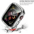 thumbnail image 4 of 2 Pack 2in1 Soft TPU+Hard PC Case with Tempered Glass Screen Protector Compatible for Apple Watch Series 8/SE2/7/SE/6/5/4 40/41mm 360 Full Body Shockproof Protective Cover Clear + Red, 4 of 5