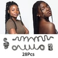 thumbnail image 3 of Unique Bargains 28 Hair Cuffs Dreadlock Hollow Snake-shaped Dreadlock Hair Clips Black, 3 of 5