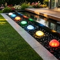 thumbnail image 4 of 1PCS Solar Glass Garden Pebbles Outdoor, Solar LED Lights, Color Changing Outdoor Garden Lights, Glowing Cobblestone Stones for Outdoor Landscape Lighting, for Pathway, Yard Decor, 4 of 6