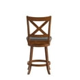 thumbnail image 5 of Flash Furniture Felicity Classic Leathersoft and Wood Cross Back Counter Height Barstool Antique Oak, 5 of 9