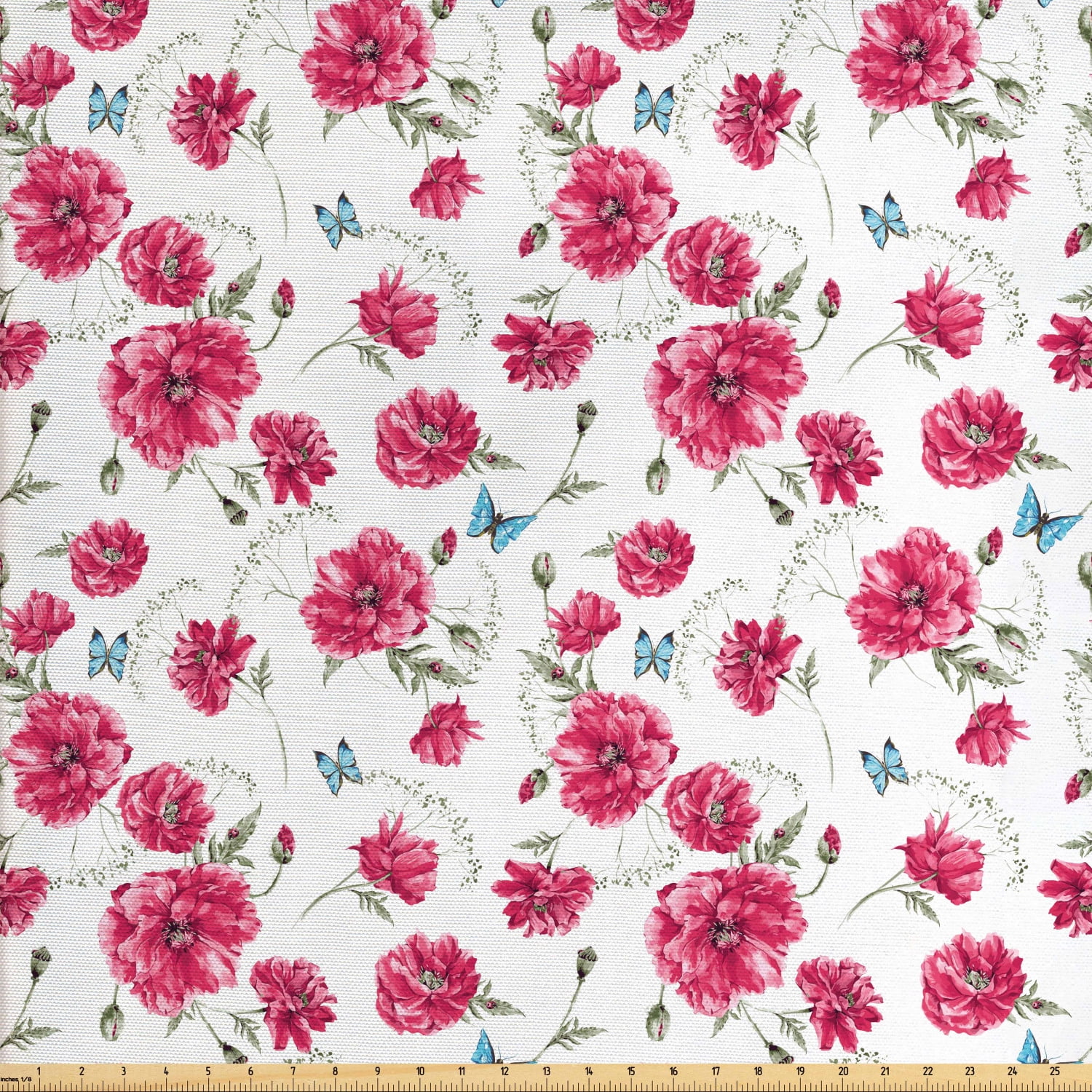 Butterfly Fabric by The Yard, Mothers Day Spring Themed Blossoming ...