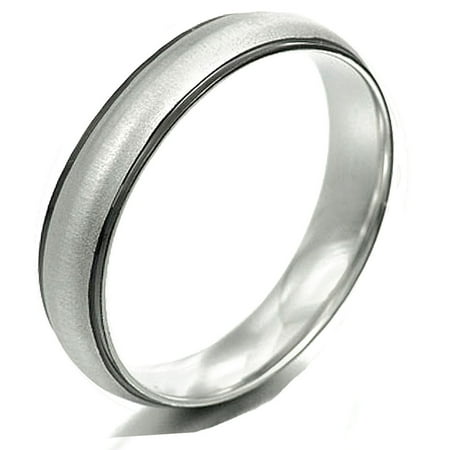 Gemini Unisex Two Tone Black Mix Silver Anniversary Wedding Titanium Ring width 4mm Valentine's Day Gift
