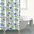 thumbnail image 5 of Floral Shower Curtain Watercolor Botanical Bathroom Decor Rustic Flower Design Fabric Bath Curtain for Tub Country Style Home Accessories with Hooks，84x72in(210x180cm), 5 of 5