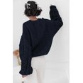 thumbnail image 4 of PRETTYGARDEN Womens Sweaters Spring 2025 Cable Knit Long Sleeve Crewneck Oversized Sweater Chunky Pullover Loose Outfits, 4 of 8