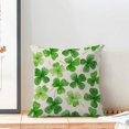 thumbnail image 3 of St Patricks Day Throw Pillow Covers 18x18 Inch Set of 2, Green Shamrock Lucky Clover Pillow Covers Farmhouse Linen Spring Shamrock Cushion Case Decoration for Sofa Couch Indoor Outdoor, 3 of 6