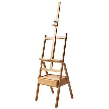 Mont Marte Tilting Studio Wooden Easel – Adjustable H-Frame With Castor Wheels For Artists