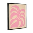 thumbnail image 3 of Stupell Industries Pink Tropical Leaf Shape Graphic Art Jet Black Floating Framed Canvas Print Wall Art, Design by Birgit Maria Kiennast, 3 of 8