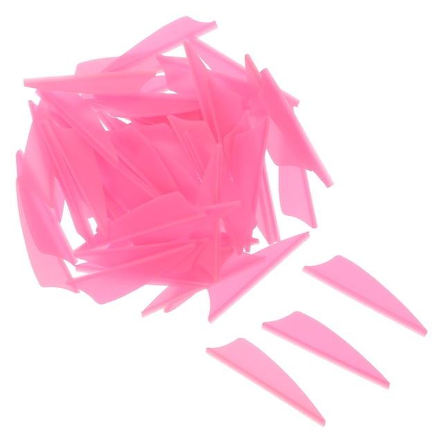 CATIEBYE 60Pcs Lightweight Pink Plastic Arrow Vanes for Archery Use with Durable Reusable Fletchings