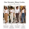 thumbnail image 6 of QUALFORT Sweaters for Women, Lightweight V Neck Long Sleeve Pullover Sweater, Soft Knit Women's Sweater Top, White L, 6 of 7