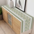 thumbnail image 4 of Sage Green Daisy Table Runner - 60 Inch Long, Kitchen Dining Table Runner Dresser Scarves, Farmhouse Floral Green Striped Farmhouse Decor for Coffee Tables Wedding Party Banquet, 4 of 8