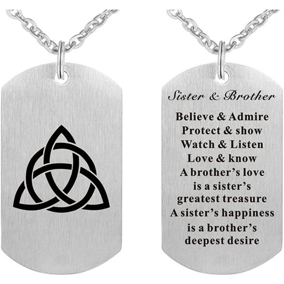 Freedom Love Gift Soeur et Frère Chien Tag Collier Ou Porte-Clés Charme Celtic Famille Symbole Pendentif