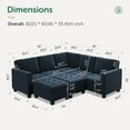 thumbnail image 6 of HONBAY Convertible Oversized Sleeper Sectional Sofa Sets with Storage for Bedroom, Dark Blue, 6 of 6