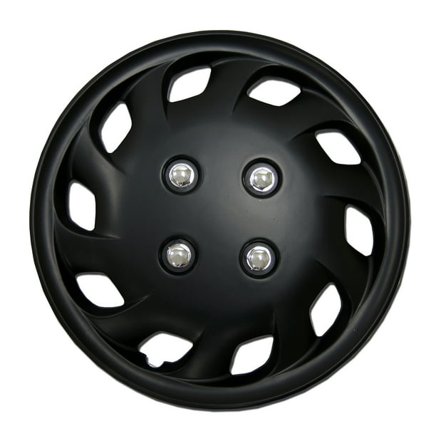 Set of 4 Matte Black SnapOn Hubcaps 14" WC148501B Hub Caps Wheel