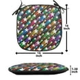 thumbnail image 5 of Colorful Chair Seating Cushion Set of 12, Colorful Stars Pattern Celebration Theme Disco and Nightclubs Jolly Fun, Seat Pads for Office with Anti-slip Backing, 16"x16", Multicolor, by Ambesonne, 5 of 7
