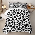 thumbnail image 2 of jejeloiu Classic Black White Cow Print Twin Quilt Set Kids,Neutral Animal Print Twin Coverlet Set For Boy,2-Piece, 2 of 7