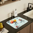 thumbnail image 5 of Yayeee Dish Drying Mat for Kitchen Counter 16" x 18" Microfiber Super Absorbent Coffee Decorative Pad, Ice Play, 5 of 9