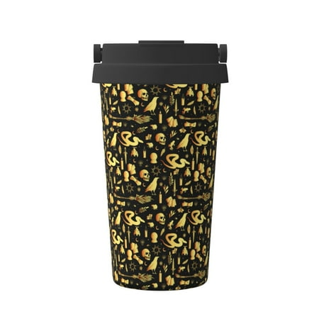 

Goofa glod Skull snake bird for Insulated Travel Coffee Mug Spill Proof Leak Proof 16 OZCoffee Tumbler Reusable Coffee Cups with Lids Thermos for Hot and Cold Drink