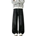 thumbnail image 3 of Barrel Jeans Mens Y2K Denim Pants Casual Baggy Jeans Elastic Waist Jeans for Mens Black1 XXL, 3 of 4