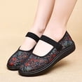 thumbnail image 5 of CHICVOMEY Casual Flats for Women Flower Embroidered Slip-On Flats Breathable Mesh Mary Jane Flats for Women Casual & Work Ballet Flats, 5 of 6