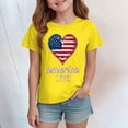 thumbnail image 4 of TOWED22 American Flag Holiday Tops for Girls 4th of July Patriotic Shirts Tee T-Shirts Soft Cotton Comfort(Yellow,11-12 Y), 4 of 5
