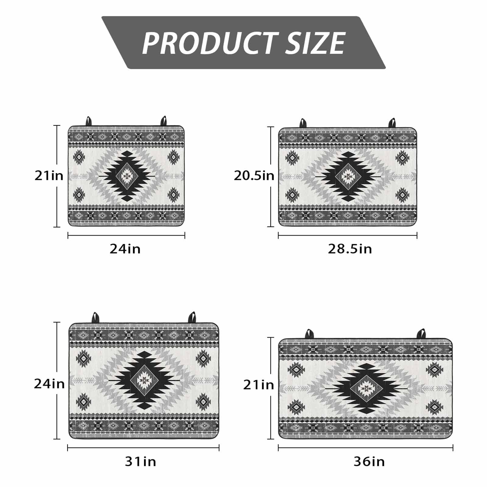 Black Beige Boho Stove Top Cover for Electric Stove, Heat-proof & Non Slip Glass Top Stove Cover Protector, Vintage Ethnic Tribal Southwestern Kitchen Flat Cooktop Rubber Mat 24x21 Inches